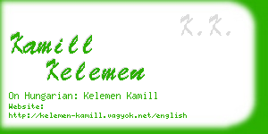 kamill kelemen business card